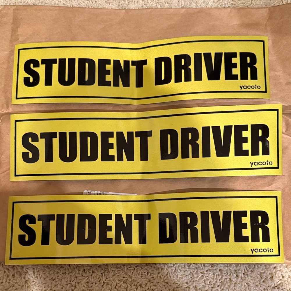 3 pk Student Driver Magnets - Yellow and Black